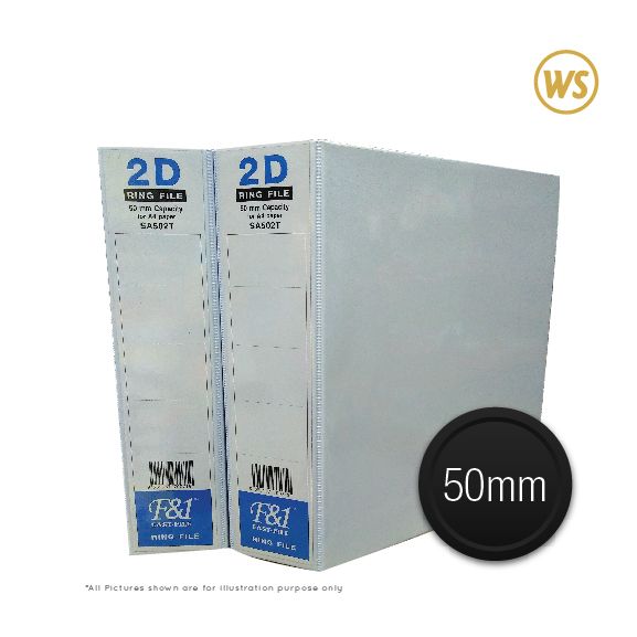 EAST FILE 50MM 2D WHITE PVC RING FILE