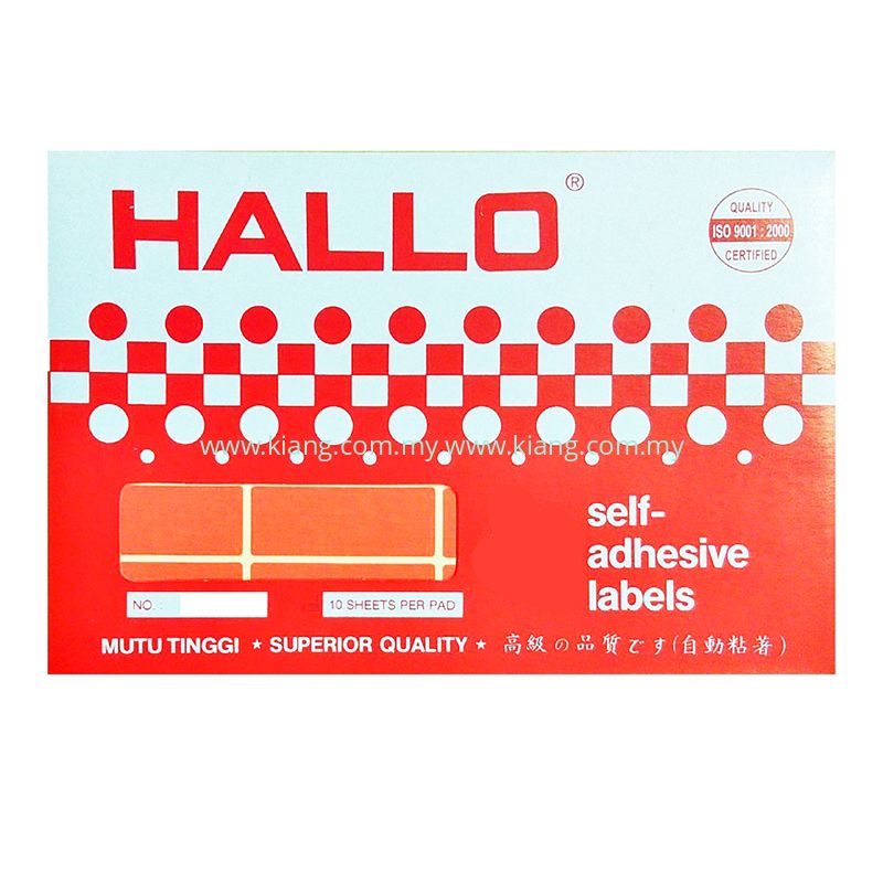 HALLO SELF ADHESIVE COLOUR LABEL (10 SHEETS / PAD)