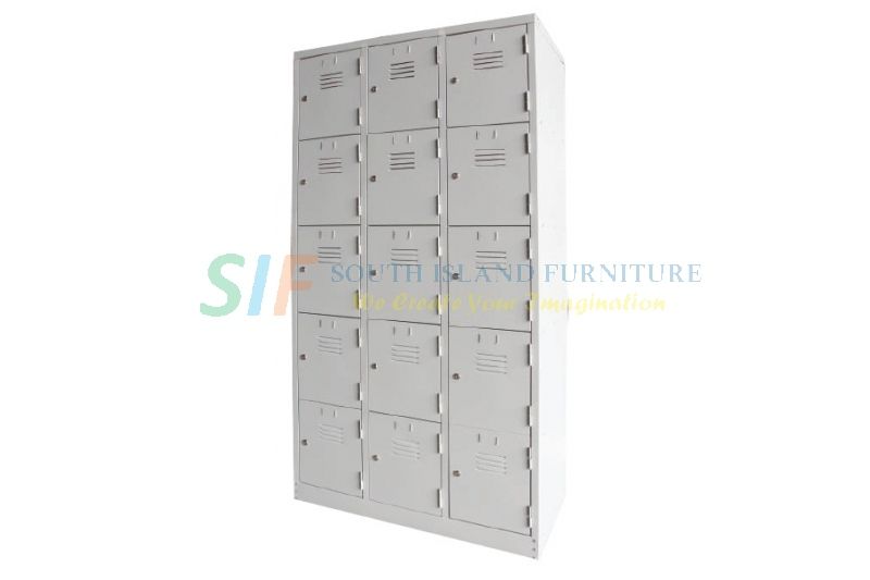 STEEL MULTIPLE LOCKER 15 COMPARTMENT (915W x 381D x 1828H mm)