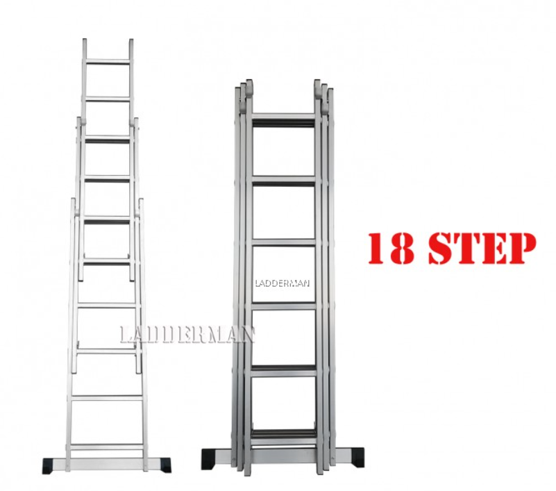18 STEPS ALUMINIUM TRIPLE EXTENSION LADDER