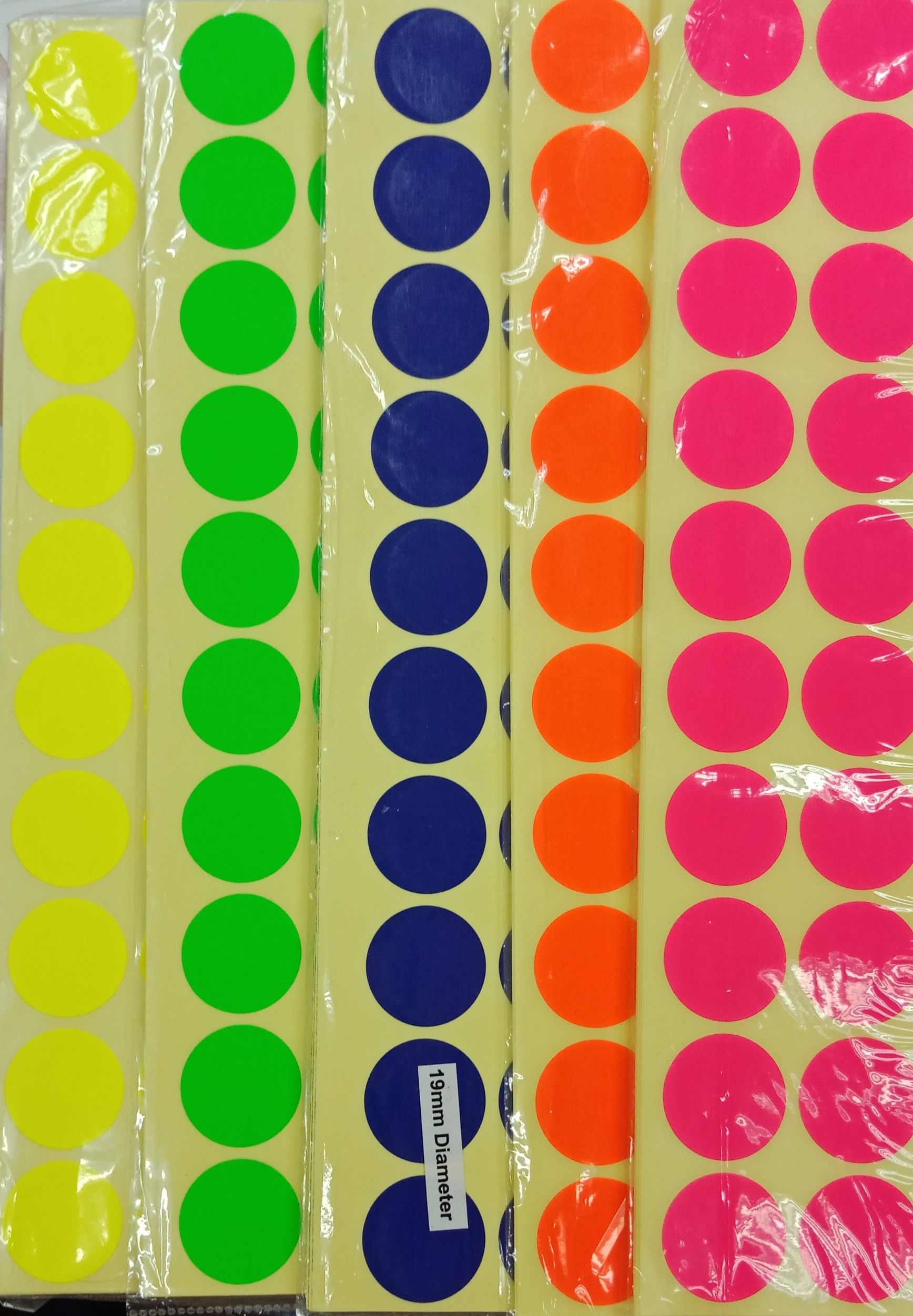 Label Colour 19mm (Round Size) Packet