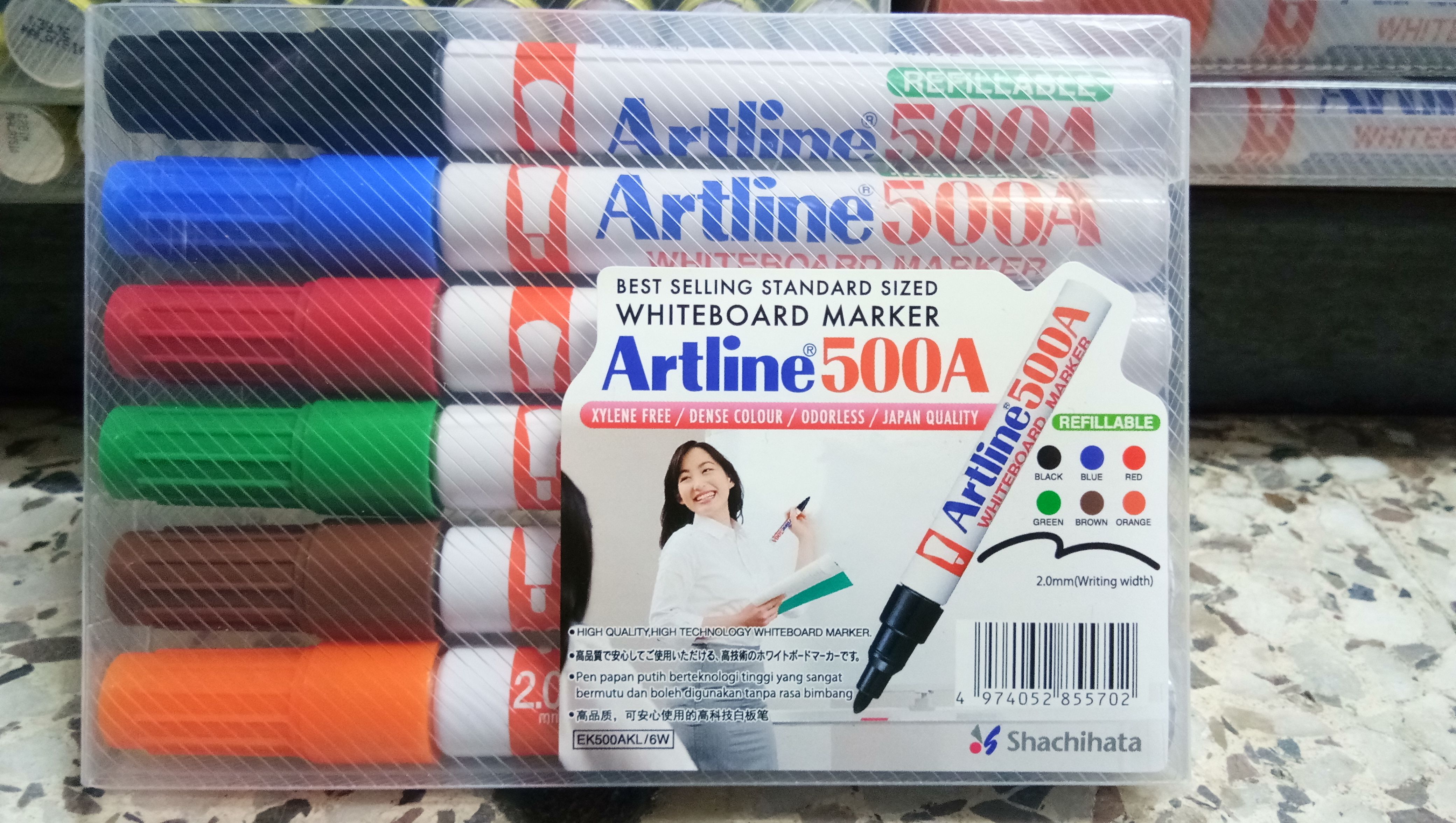 Artline 500A Whiteboard Marker pen ( 6 colors )