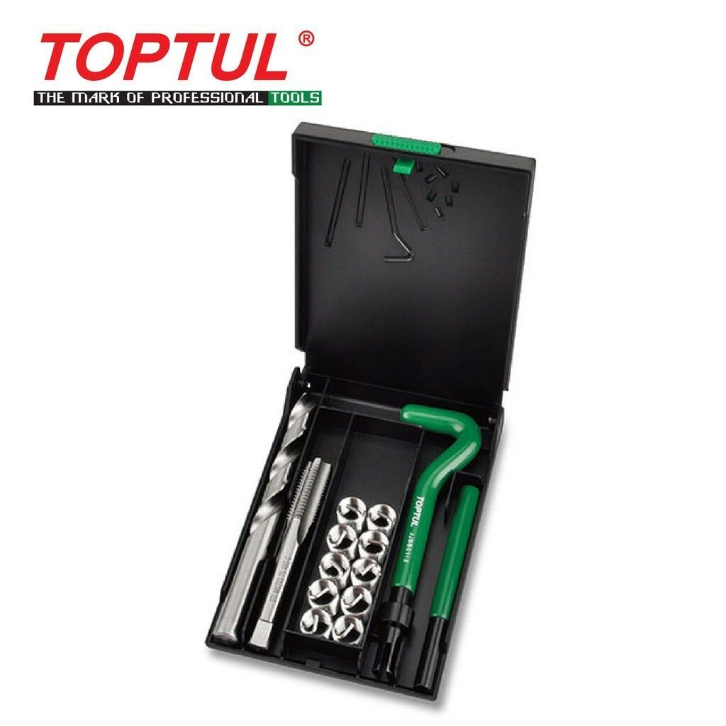 TOPTUL 14PCS PROFESSIONAL THREADED COIL-INSERT REPAIR KIT (M12 X 1.75) JGEW1401