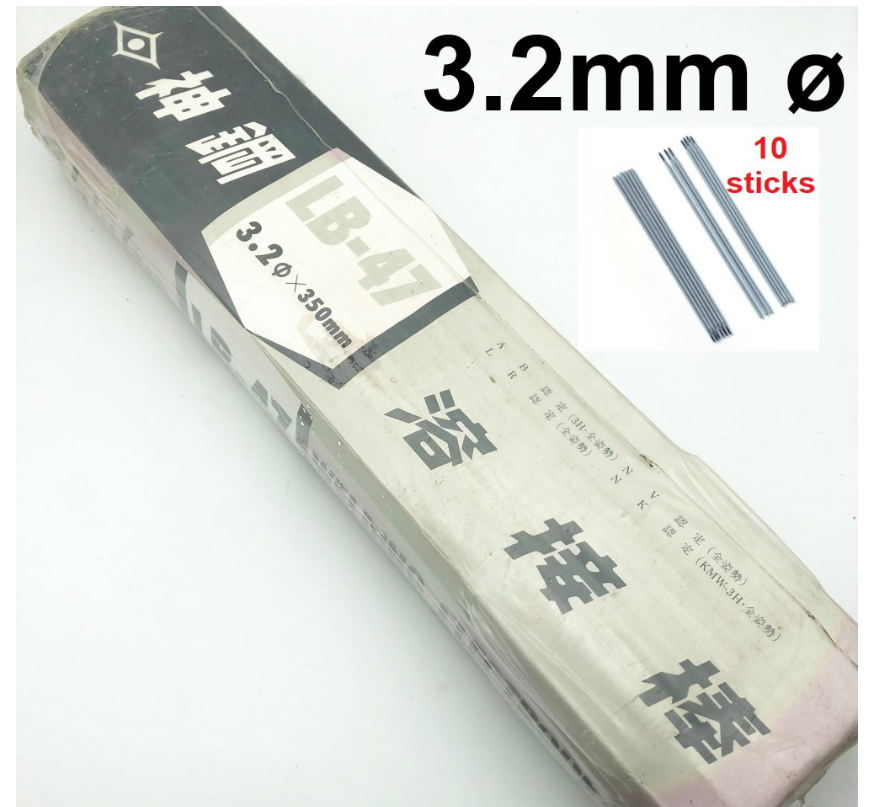 10PCS KOBELCO LB-47 3.2MM X 350MM WELDING ELECTRODES ROD BY KOBE STEEL