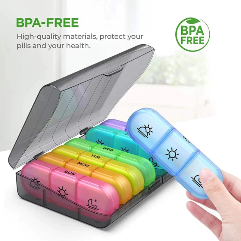 OEM 7 Days Pill Medicine Box Weekly Tablet Storage Organizer