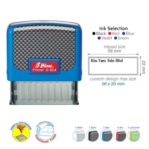 Shiny Self-Inking Stamp Printer S-854 22 x 58 mm