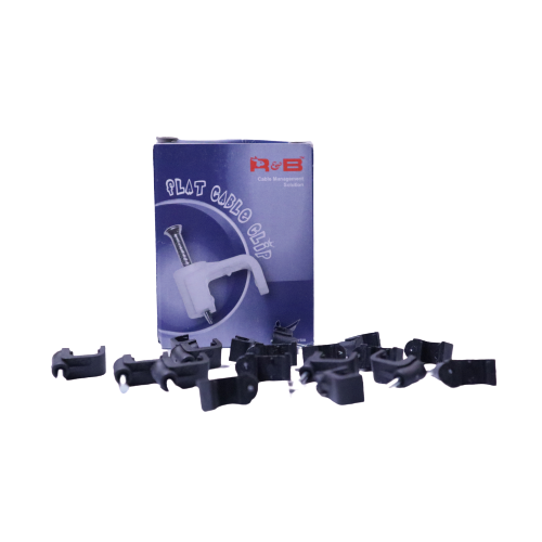 R&B 6X10MM BLACK FLAT CABLE CLIP WALL (100PCS) | KLIP KABEL