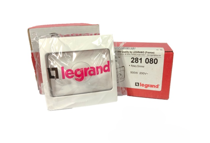 LEGRAND MALLIA 281080 500W ROTARY CONTROL DIMMER SWITCH (WHITE)