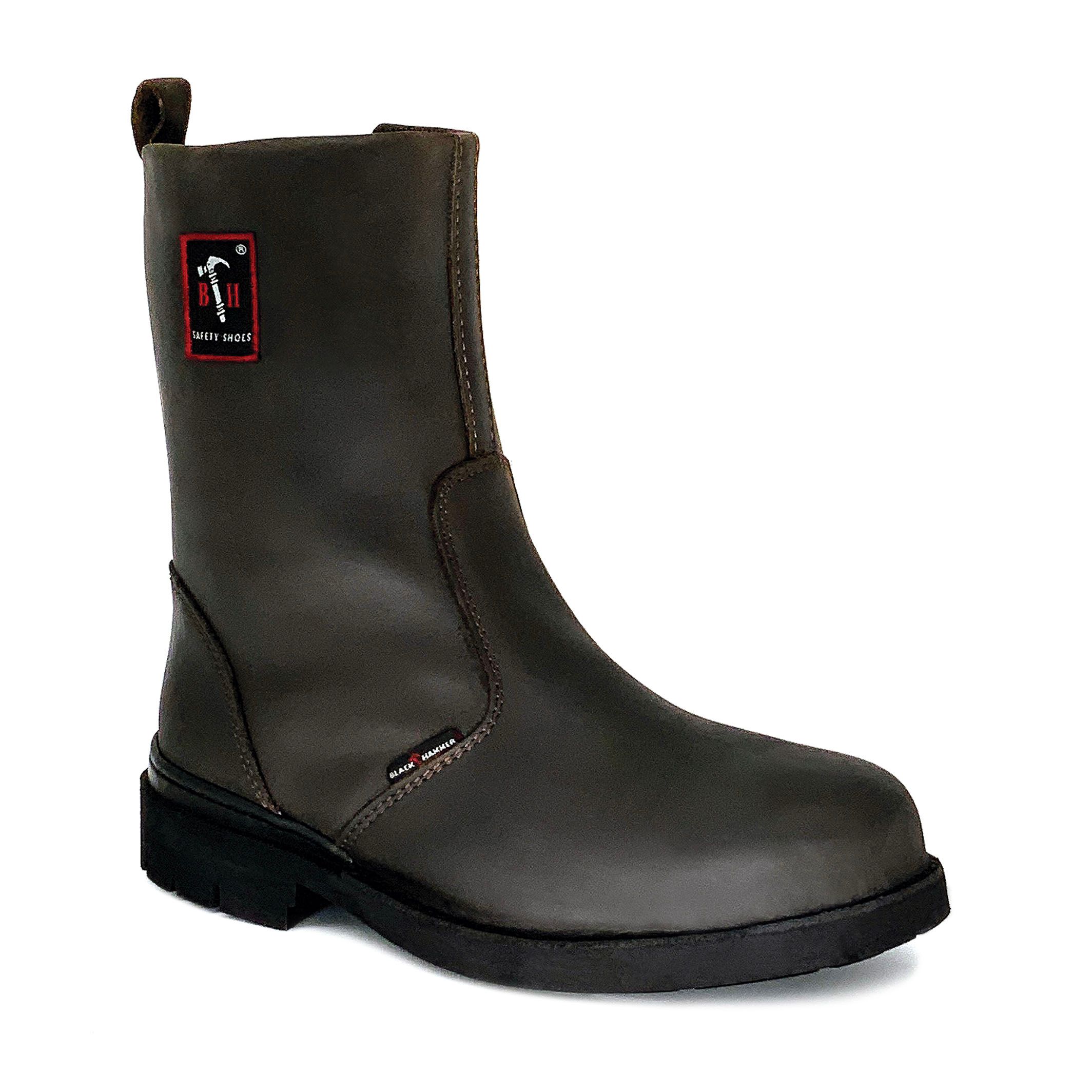 Black Hammer High-cut Slip Ons Zip - Brown (UK 11-12)