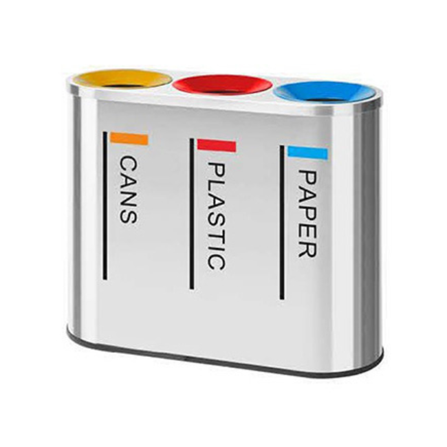 VIP SS603 STAINLESS STEEL RECYCLE BIN 3‐IN‐1