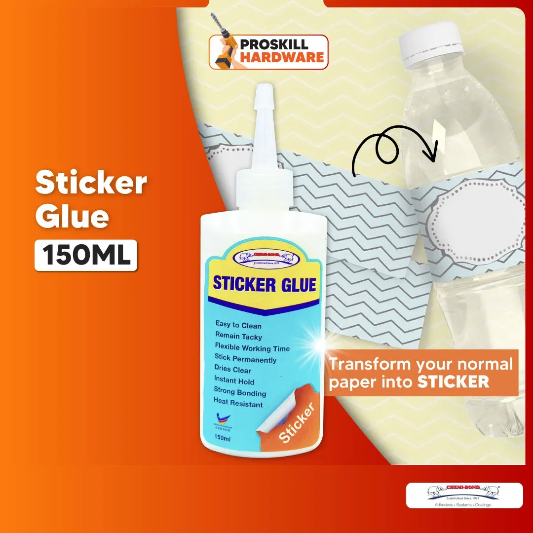 PROSKILL HARDWARE Chemibond Sticker Glue Packaging Label Sticker Glue Art Glue for Paper / Gam Sticker Gam Kraf Tangan
