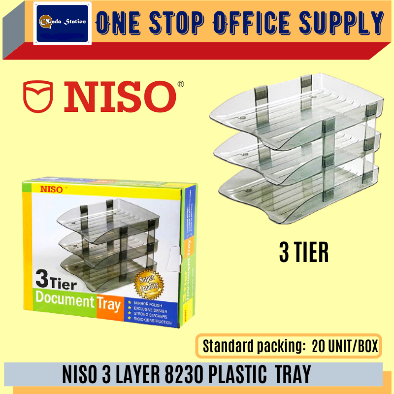 NISO PLASTIC DOCUMENT TRAY / 3 LAYERS / NISO 8230 / TRAY / TRAY PEJABAT / RAK KERTAS