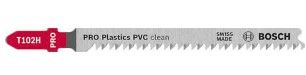 BOSCH PRO PLASTICS PVC CLEAN T102H JIGSAW BLADE, 100 MM, 5 PCS (2608667446)