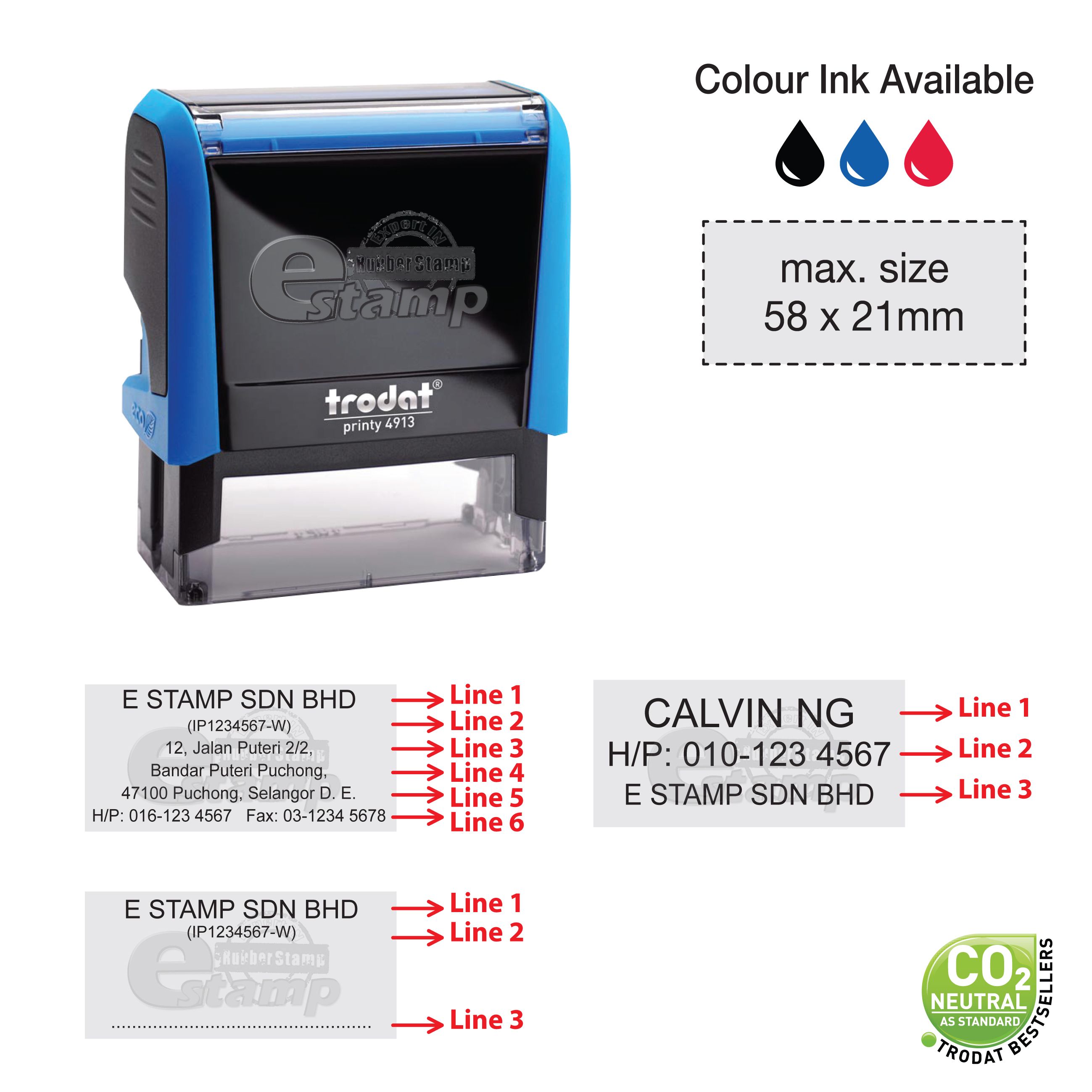 SELF INKING STAMP TRODAT 4913