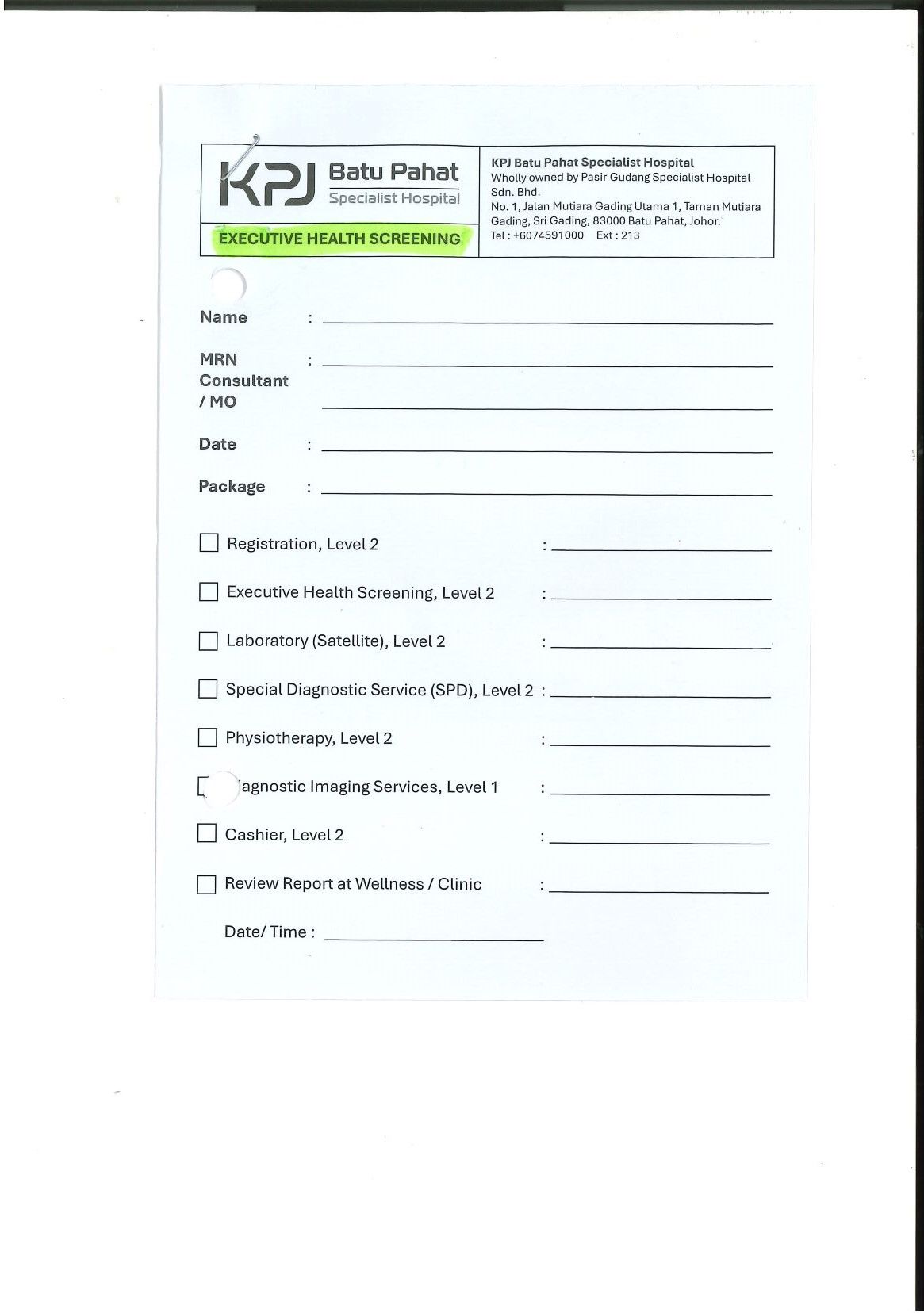 Executive Health Screening