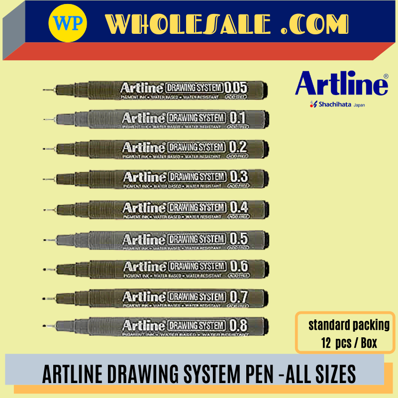 ARTLINE / PEN / DRAWING SYSTEM / DRAWING PEN / 0.1MM / 0.2MM / 0.3MM / 0.4MM / 0.5MM / 0.6MM / 0.7MM / 0.8MM