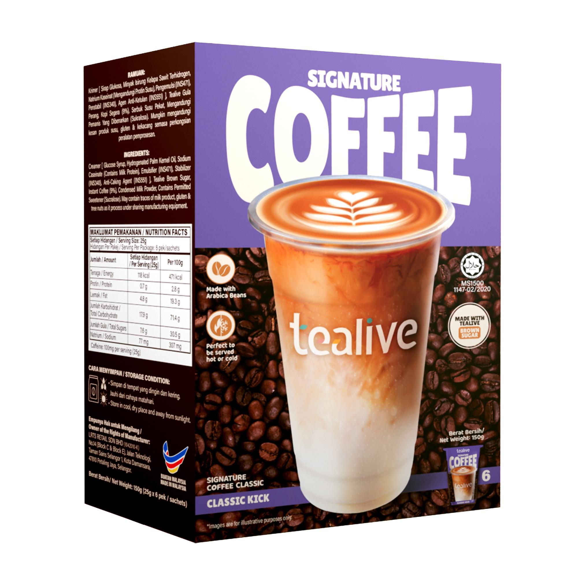 (Loose pack) Tealive Signature Coffee 6s/25g 24 Box x 150g