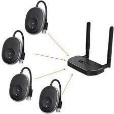 Wireless HDMI Video Transmitter and Receiver Extender Display Adapter Dongle Screen Share 1080p 5G Multiple TX To One RX Switch (1 TX and 1 RX)