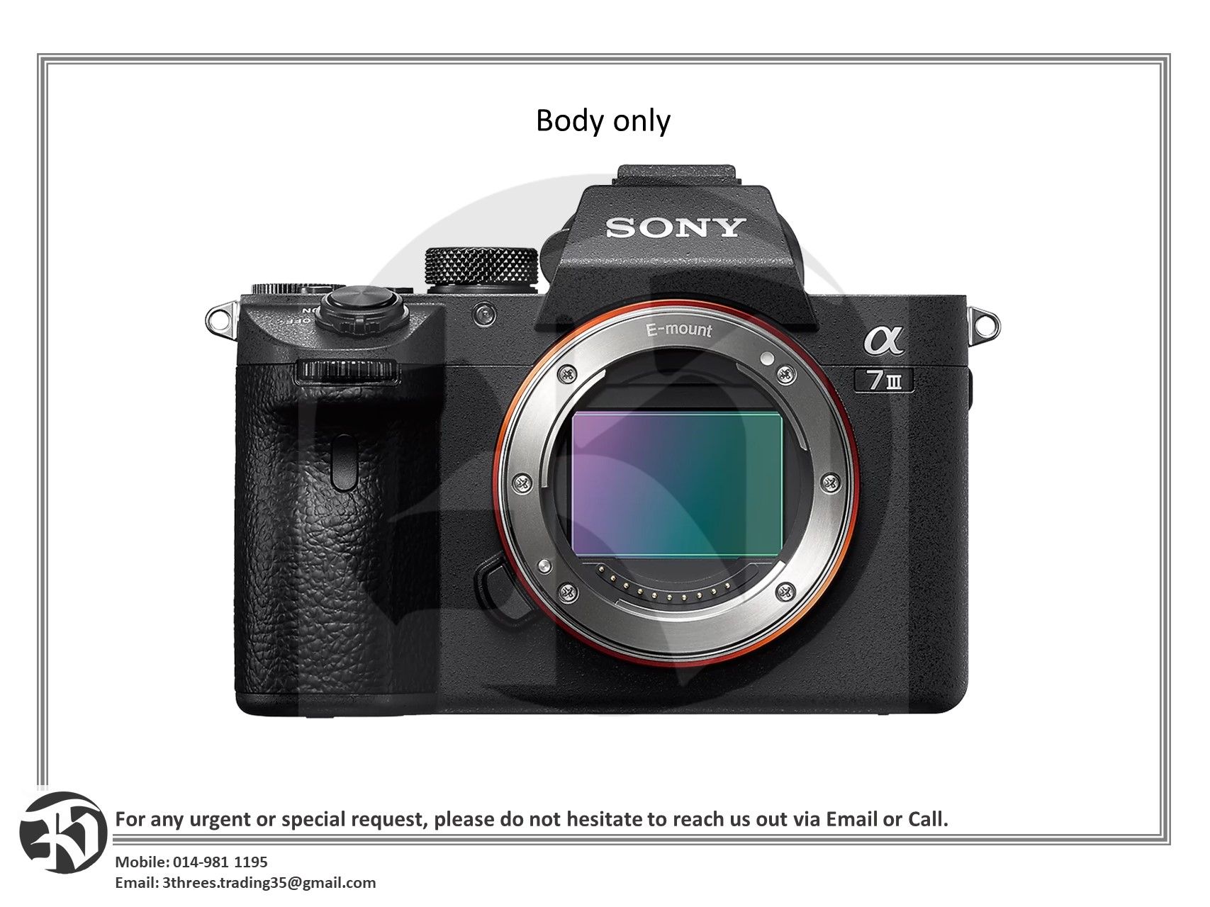 Sony Alpha A7 Mark III With 35mm Full-Frame Image Sensor