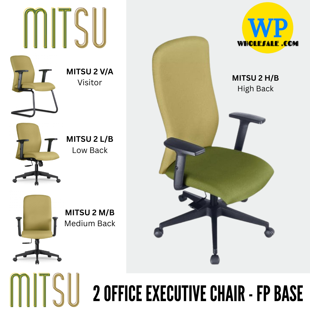 CLASSIC CHAIR MITSU 2 ERGONOMIC OFFICE EXECUTIVE CHAIR - ALL SIZE / EXECUTIVE SERIES / OFFICE CONFERENCE CHAIR / OFFICE SWIVEL CHAIR / EXECUTIVE CHAIR / DIRECTOR CHAIR / OFFICE CHAIR / FP HIGH BASE / FABRIC / PU LEATHER / MITSU 2