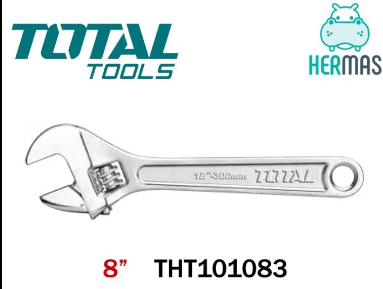 TOTAL - Adjustable Wrench (Industrial) - 8''(TTHT101083) , 10''(T-THT1010103) & 12''(T-THT1010123) / Wrench / Adjustable Wrench