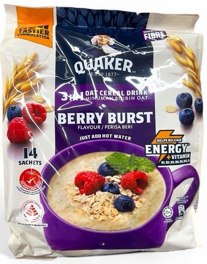 QUAKER OAT DRINK BERRY BURST 3 IN 1  - 14g x 28g