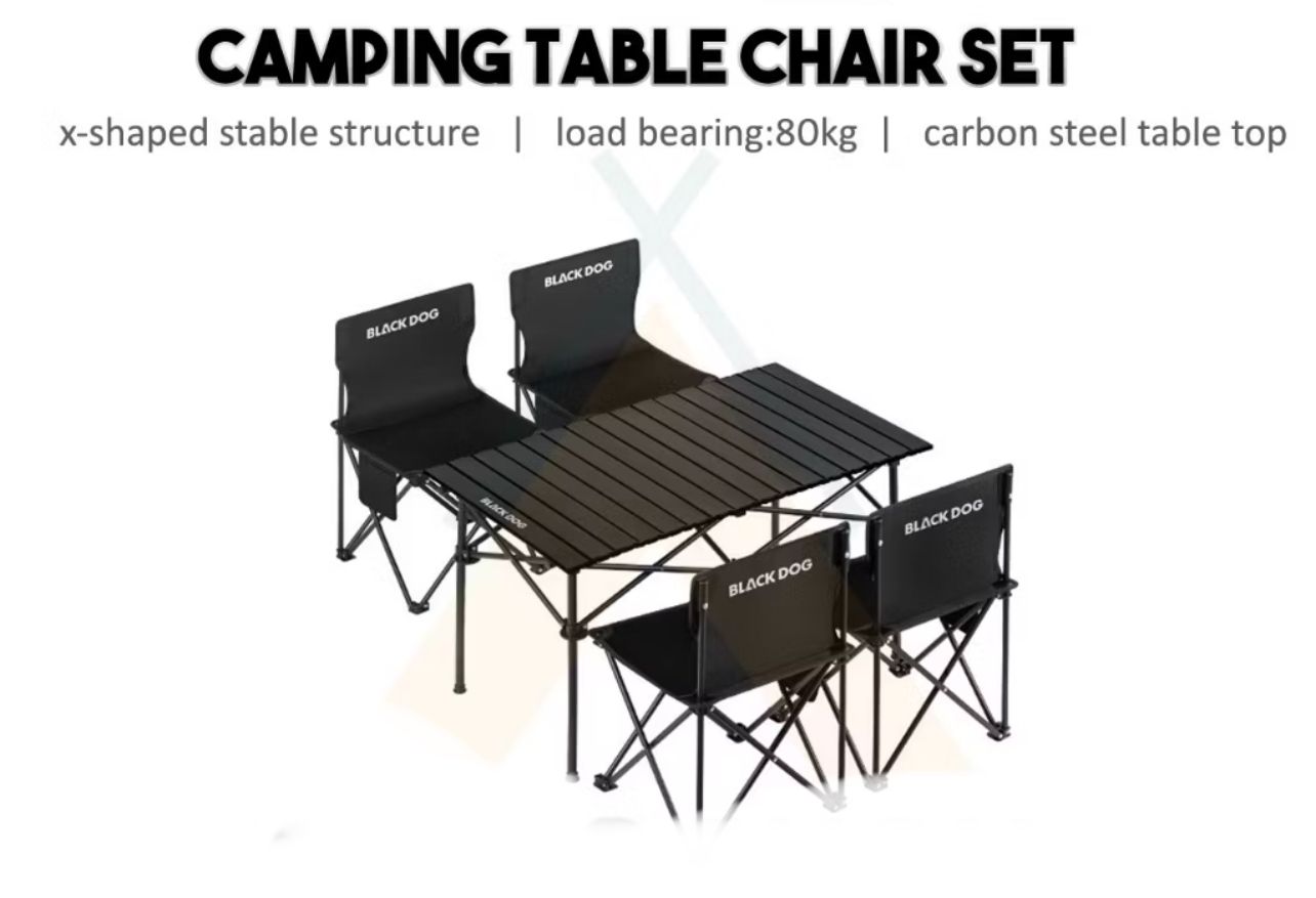 Blackdog Table And Chair Set 5 pcs Outdoor Portable Foldable