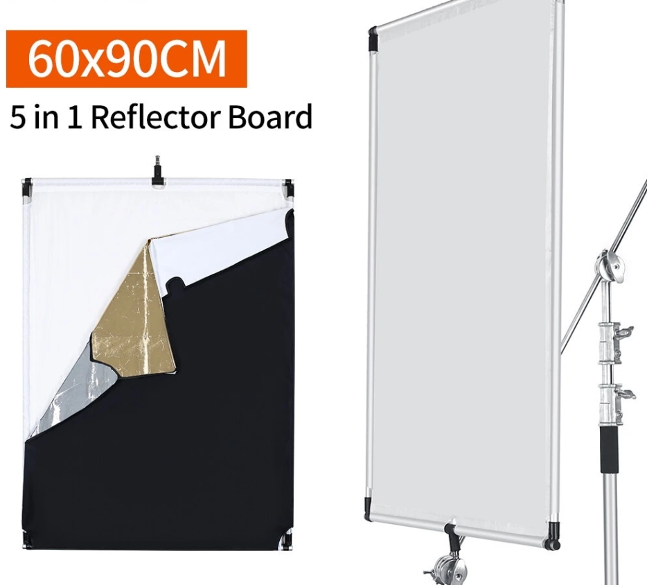 60x90cm Sun Scrim Aluminum Alloy Frame with Large 5in1 Black Silver Gold White Diffuser Reflector for photography