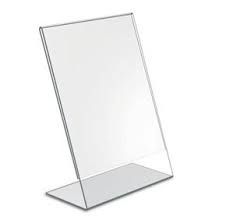 Acrylic Potrait A4 L-Shape Display Stand - 297mm (W) x 210mm (H)