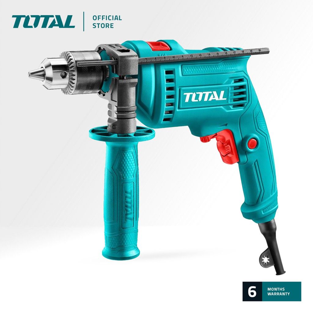 TOTAL TG1061356 IMPACT DRILL 680W (KEYED DRILL CHUCK WITH VARIABLE SPEED FORWARD + REVERSE SWITCH AND HAMMER FUNCTION.)