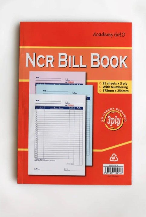 ACADEMY GOLD - NCR DUPLICATE BILL BOOK 7 X 10 - 3 PLY (10 BOOKS/PKT)
