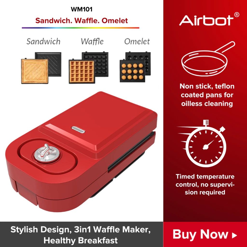Airbot Waffle Maker WM101 Breakfast Waffle Machine Egg Puff Cake Pancakes Pan Eggette Machine