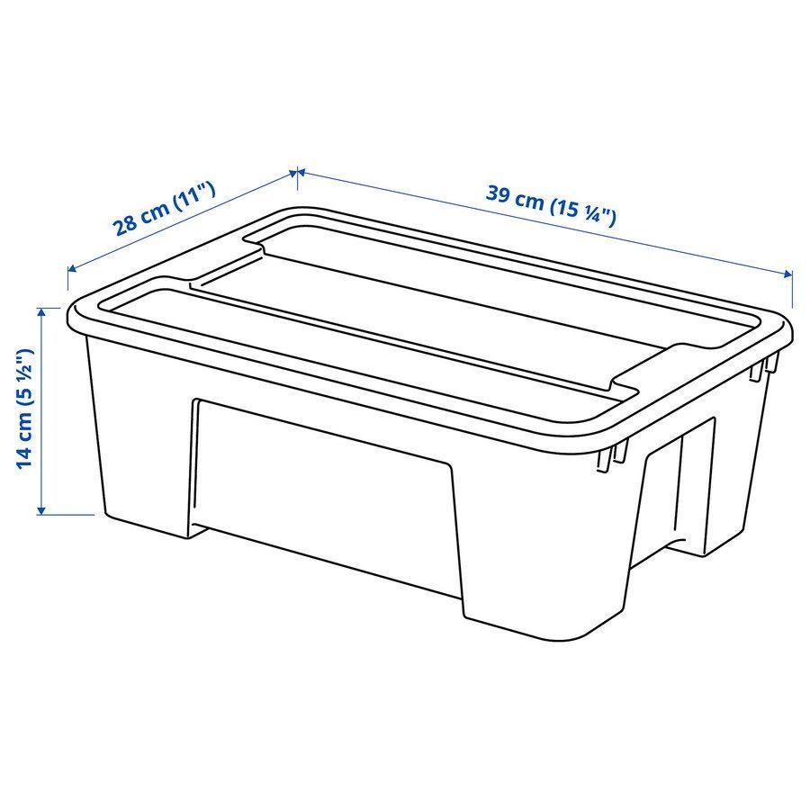 QS Kotak berpenutup 39x28x14 cm/11 l