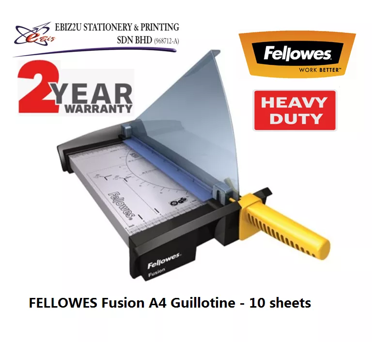 FELLOWES Fusion A4 Guillotine - 10 sheets (Paper Cutter, Paper Trimmer, Rotary Trimmer, Heavy Duty Cutter, guillotine paper trimmer, A3 Paper cutter, A4 paper cutter