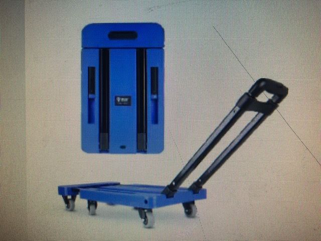 QS Trolley 6 Wheels Foldable Small Slim Swivelled Silent Wheel Delivery Max Loading 200kg P05A 3.3KG