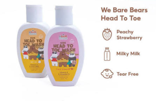 We Bare Bears Head to Toe Wash & Liquid Cleanser & Lotion 80ml & Oil 150ml EXP March 2028 30498 Lotion 80ml W3UHTTW-B488-B489-KK