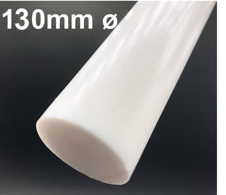PTFE ROD 130MM DIAMETER WHITE COLOR BUSH ROUND BAR