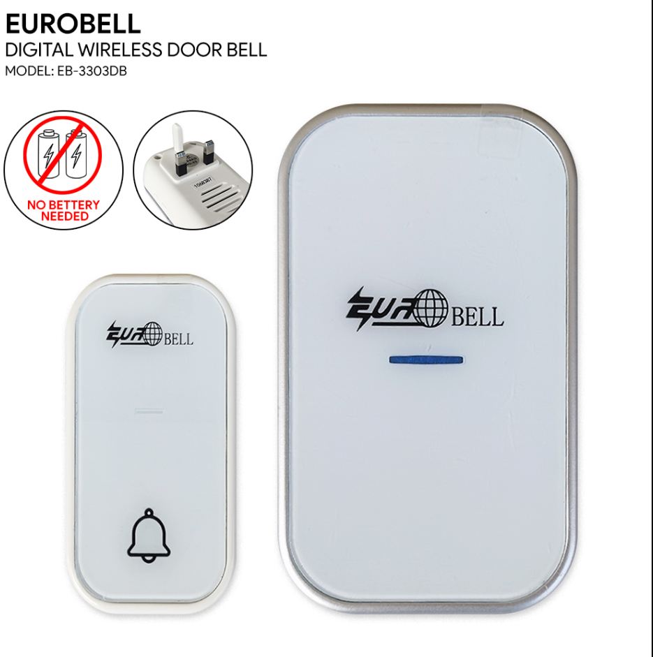 EUROBELL SELF-POWERED KINETIC WIRELESS DOORBELL DOOR