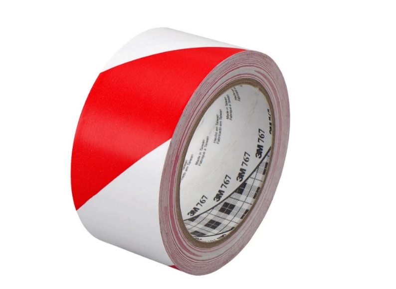767 Red & White Stripe Hazard Warning Floor Tape/ Social Distancing ( 1 Roll )