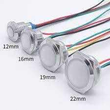 16mm Two Three Colors Metal LED Warning Indicator Light Signal Lamp Pilot With Wire 5V 12V 110V 220V Red Green Yellow ((Red-Green-Yellow/ 12-24V)