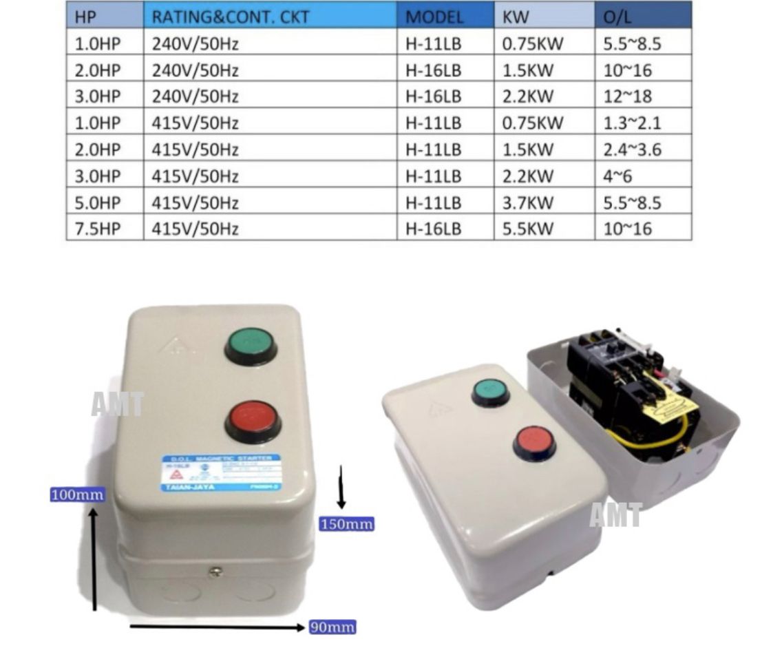 qs DOL STARTER H SERIES 3HP