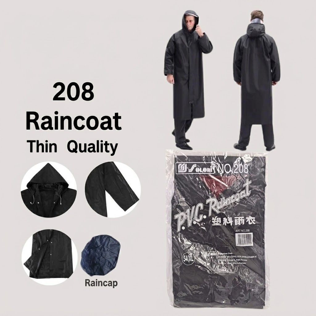 PVC Raincoat Adult / Baju Hujan Dewasa 208 Raincoat RC-208-KK