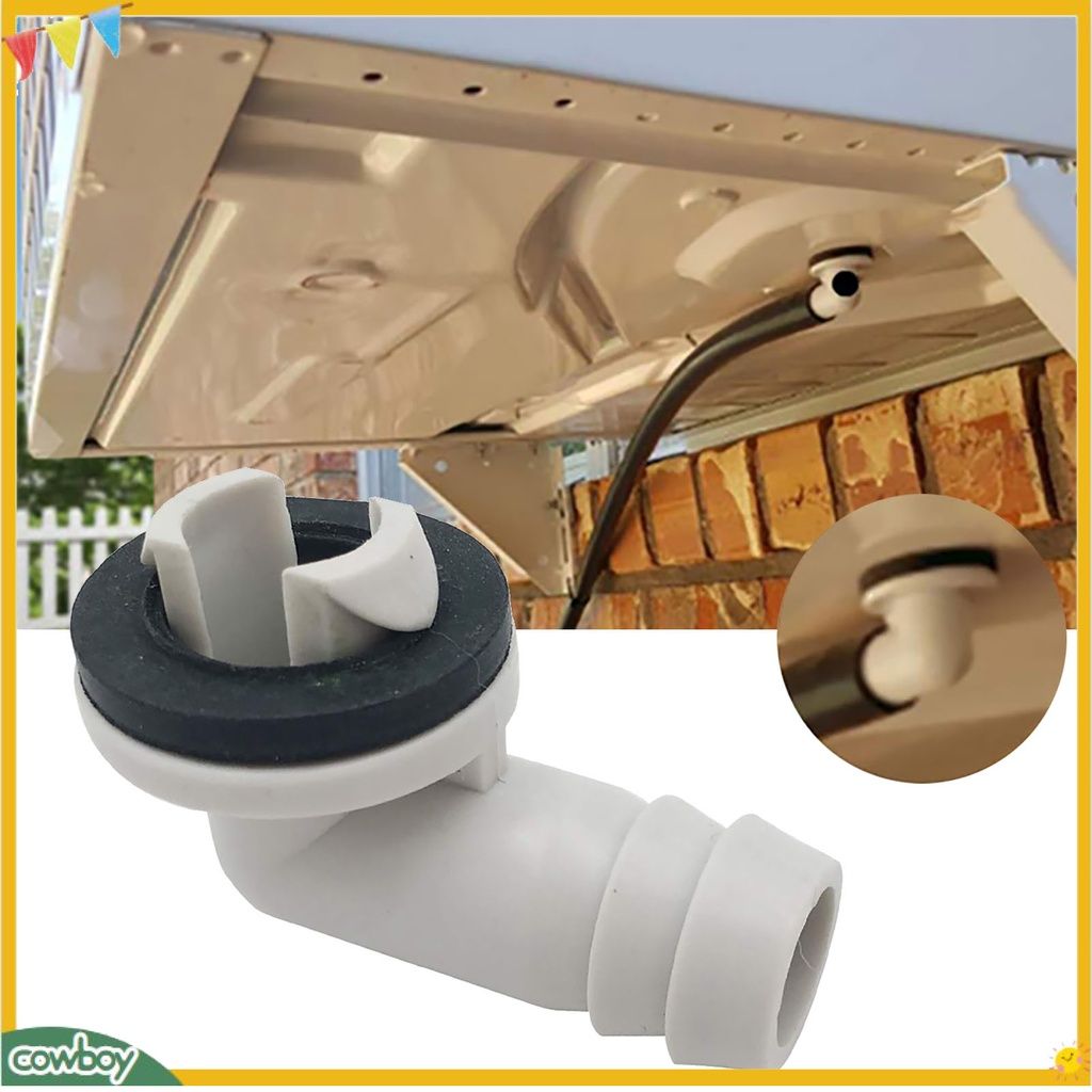 (cowboy) Plastic Air Conditioner AC Drain Hose Connector Elbow Fitting with Rubber Ring