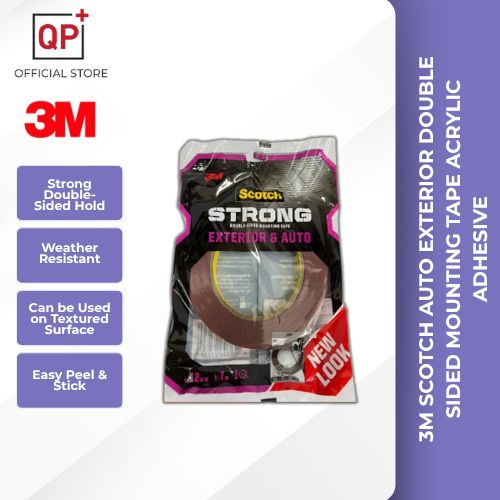 [NEW LOOK] 3M SCOTCH AUTO EXTERIOR DOUBLE SIDED MOUNTING TAPE ACRYLIC ADHESIVE TAPE 12MM l PITA l 胶带-12MM X 1.5M