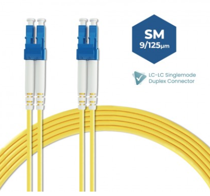LC-LC 9/125 SINGLEMODE DUPLEX FIBER OPTIC PATCH CABLE 5M 10M 15M 20M 30M 50M