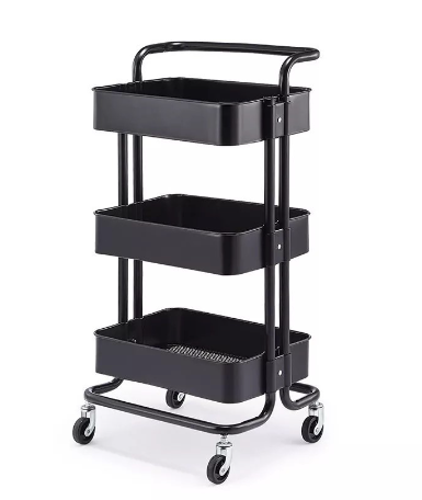 Metal Tier Trolley Rack 3 Tier Multi-functional Metal Trolley Storage Rack with Handle