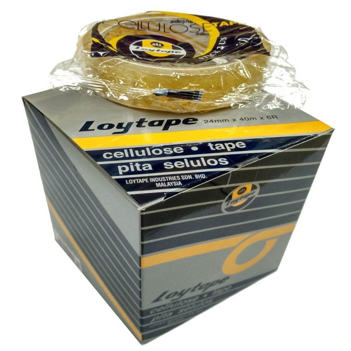 Loytape Cellulose Tape 24mm x 40m (6 Rolls/box)