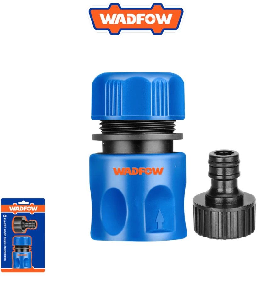 TOTAL HOSE QUICK CONNECTORS SET-WATER STOP WITH 1/2"PLASTIC HOSE QUICK CONNECTOR + 3/4"TAP ADAPTOR - WQC6E34