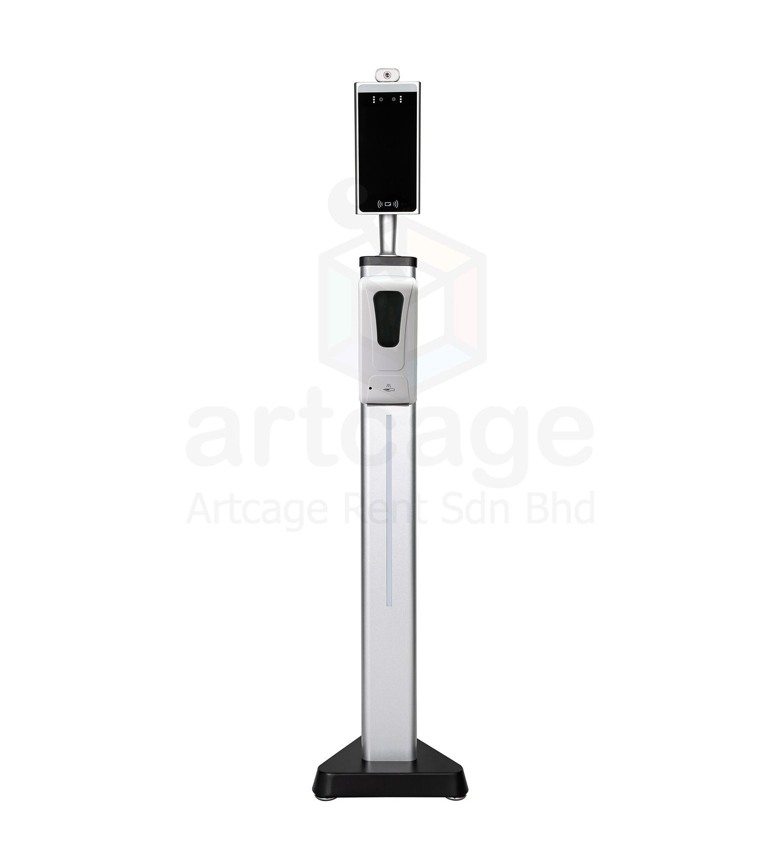 QS Smart Face Recognition Thermometer and Hand Sanitizer Dispenser 1,000ml with Stainless Steel LED Heavy Duty Stand (With Installation) 1 year warranty