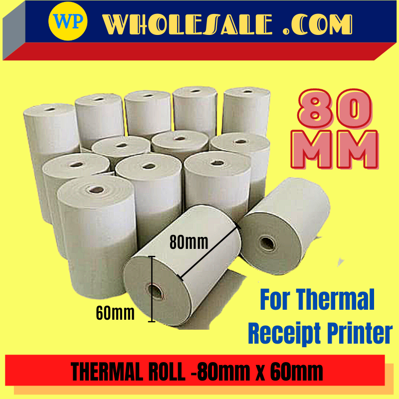 THERMAL ROLLS / 80MM X 60MM X 12MM / THERMAL PRINTER ROLL / PAPER ROLL